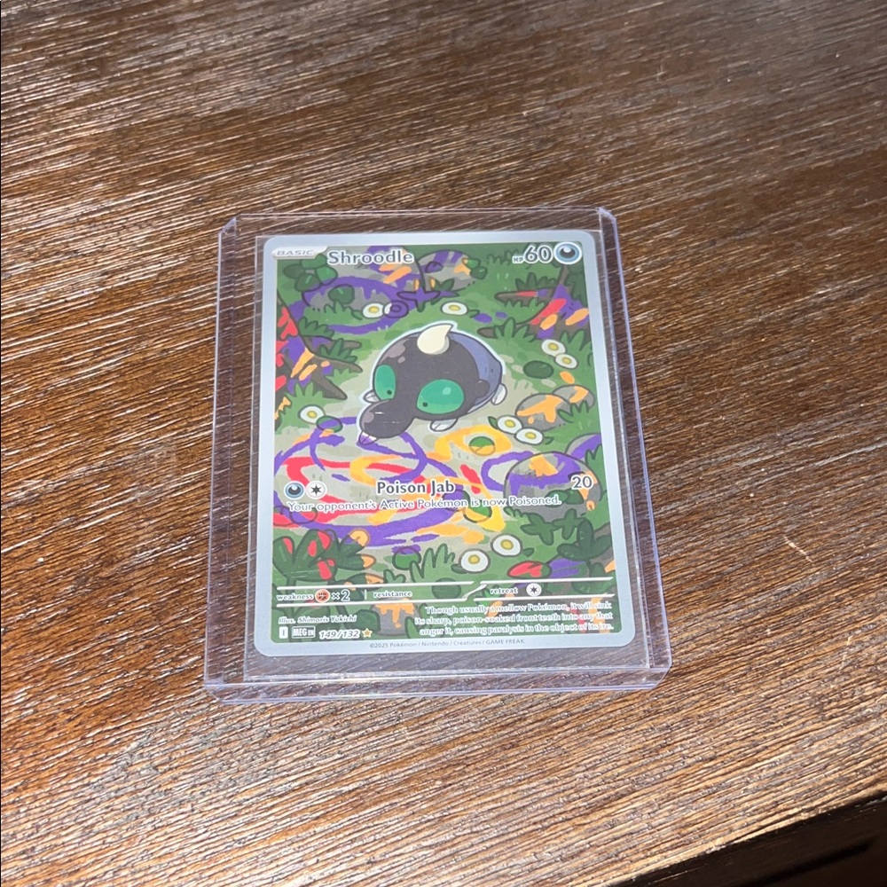 Shroodle Pokémon Card in Protective Case